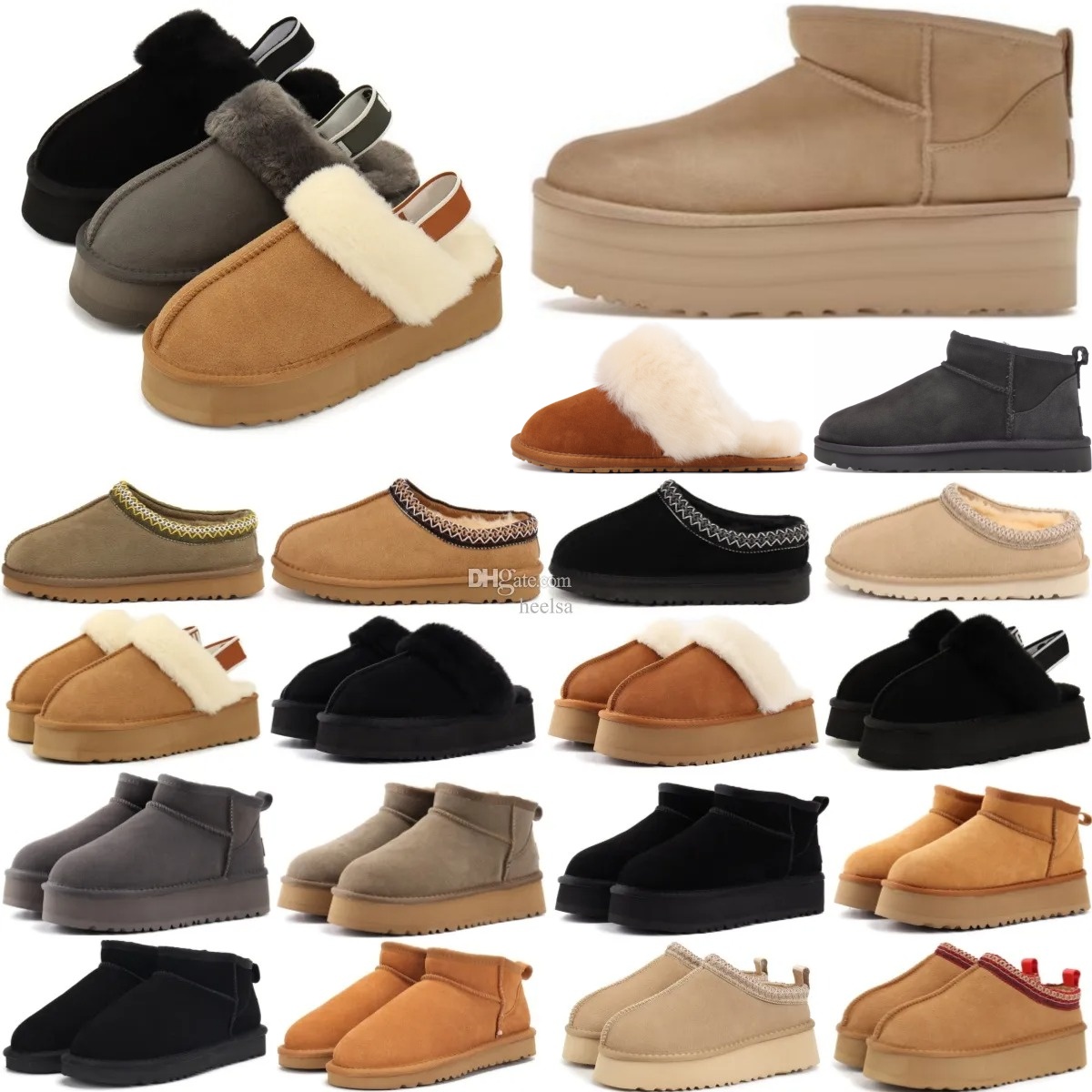 Mini Ultra Designer Snow Tasman Boots Tazz Slippers Platform Women Men Australia Fur Boot Classic Winter Warm Booties Black Suede Chestnut Grey S-image-986096109