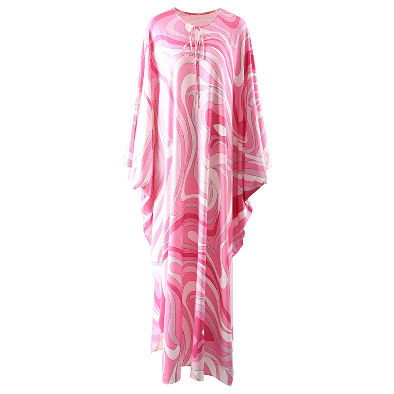 Robe bloquée de couleur de marque pour femmes designer à manches longues robes midi d'été