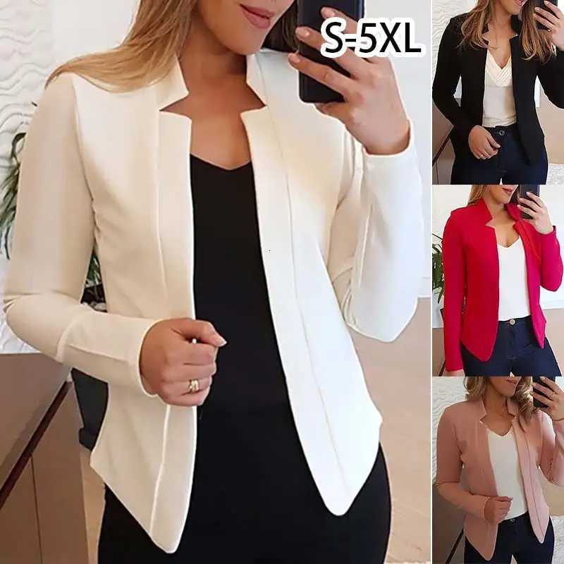 Women Fashion Thin Long Sleeve Cardigan Casual Suit Jacket Spring Female Top Autumn Professional Wear Korean Coat S-5XL Z250804