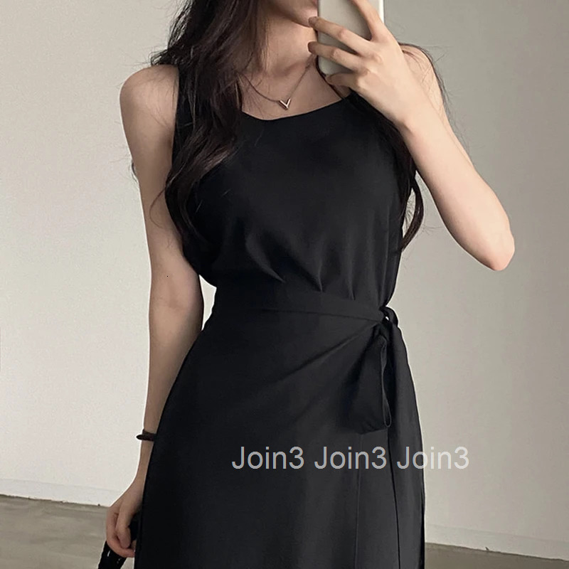 Ele Bla Svel Waist-Cinched Dr Korean Sle High Waist A-Line Skirt Summer Faion Slimming Long Dress