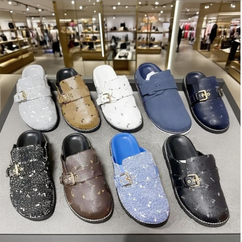 Luxury Woman Slippers Men cosy comfort clog Sandals brown summer Tazz cowboy Slipper Designer flat fur leather Mules Slides brand clogs High quality