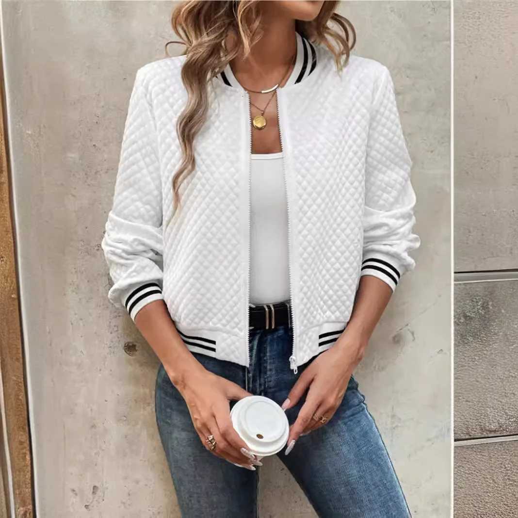 Womens Solid Zipper Jackets Spring Autumn Winter Casual Thin Long Sleeve Jacket Coats Female Classic Slim Outerwear Clothing Z250804