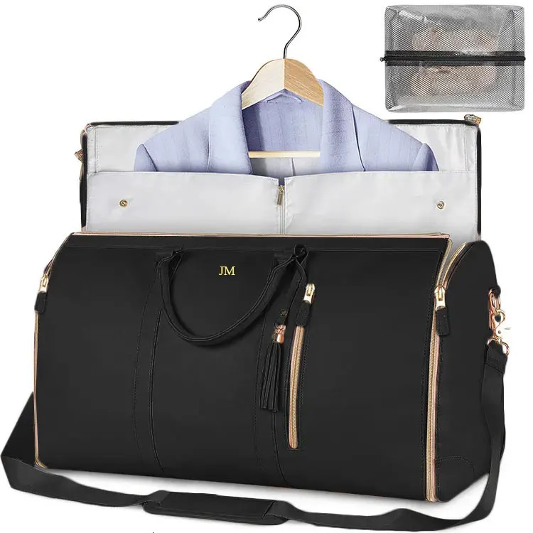 Customizable Letters Womens Large PU Folding Suit Storage Bag Large Capacity Hand Luggage Bag Travel Bag Multi Function 250801