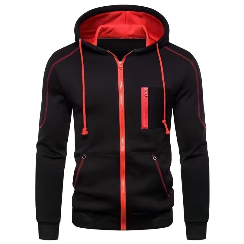 2024 Mens Hoodie Jacket Streetwear Long Sleeve Sweatshirts Zipper Hooded Pullover Male Sportswear Men Clothing Streetwear250804