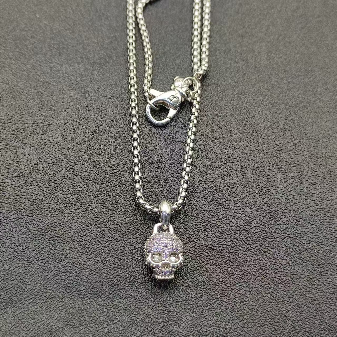 S925 Sterling Silver New Skull Necklace Neutral Classic Temperament Personality Fashion Retro Trend Luxury Jewelry Party Gift