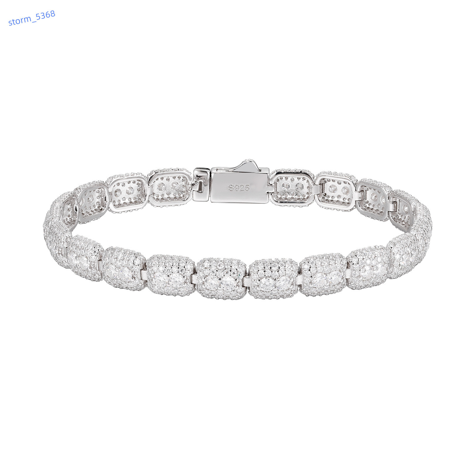 Euro-US Hip-Hop Iced Out S925 Sterling Silver Moissanite Bracelet - Premium Unisex Minimalist Bracelet Jewelry