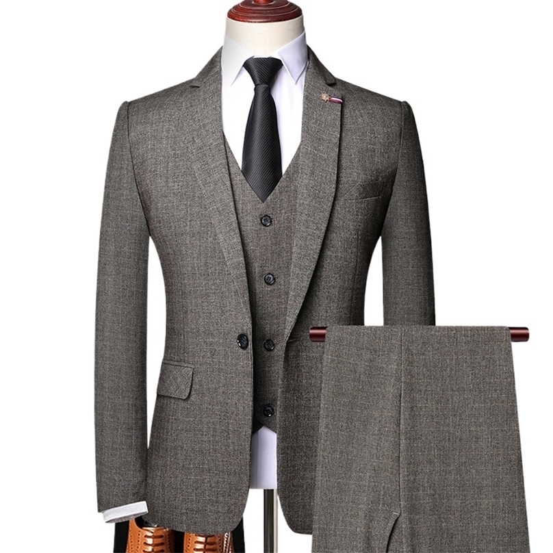 Traje De Hombre Elegante BlazerVestPants Mens Fashion Business Casual Slim Fit Wedding Business Suit Elegant Man Suit 6XL250804