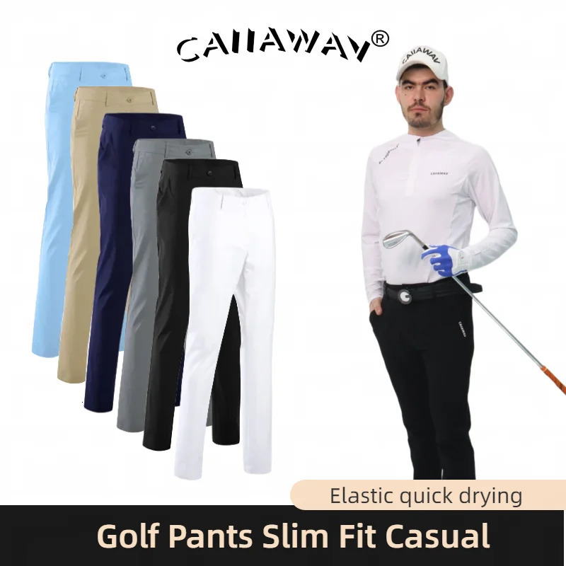 CAIIAWAV Golf Mens Summer Sports Pants Breathable Quick Dry Elastic Trouser Slim Fit Trousers Golf Tennis Sports Trousers 250729
