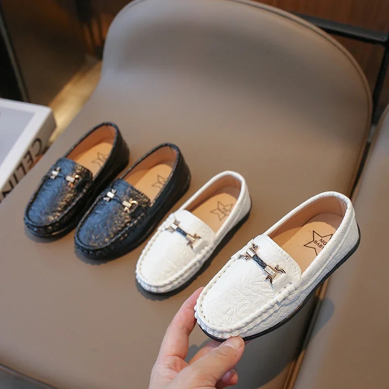 Boys Bean Shoes British Style Black Foreign Style Perform Children Girls Soft Sole Female Spring Autumn Children 250804