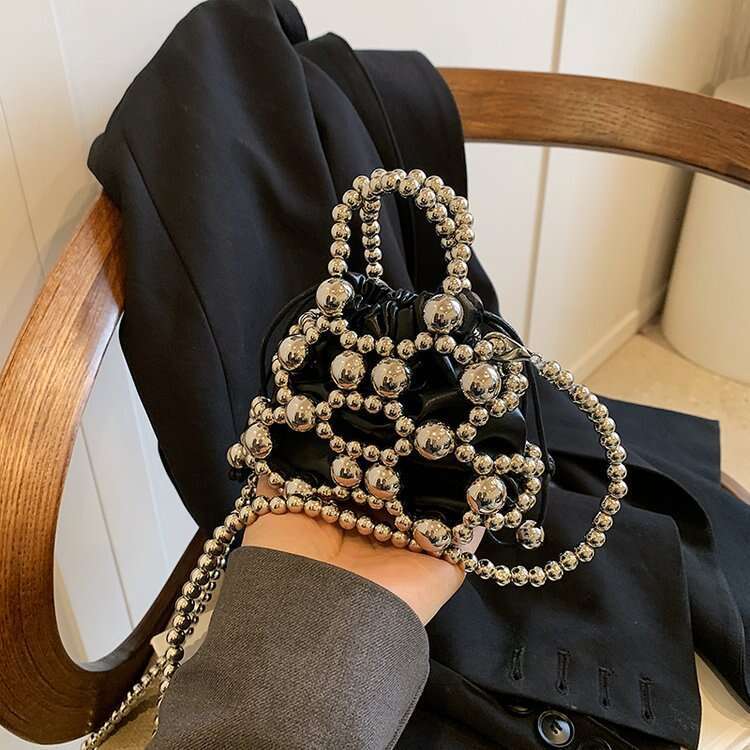 Exquisite Beaded Fashion Handbag for Women 2024 New Stylish Shoulder Fairy Trendy Elegant Crossbody Bag