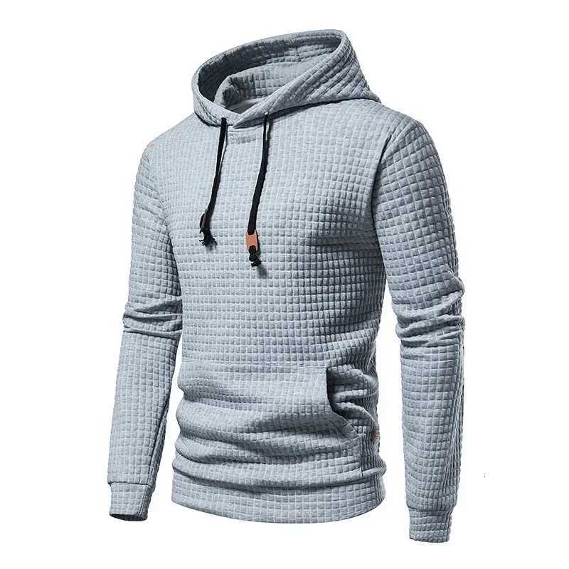 2024 New Mens Solid Color Hoodie Autumn Fashion Casual Long Sleeve Warm Hoodie Drawstring Pocket Outdoor Sports Running Top XJ250805