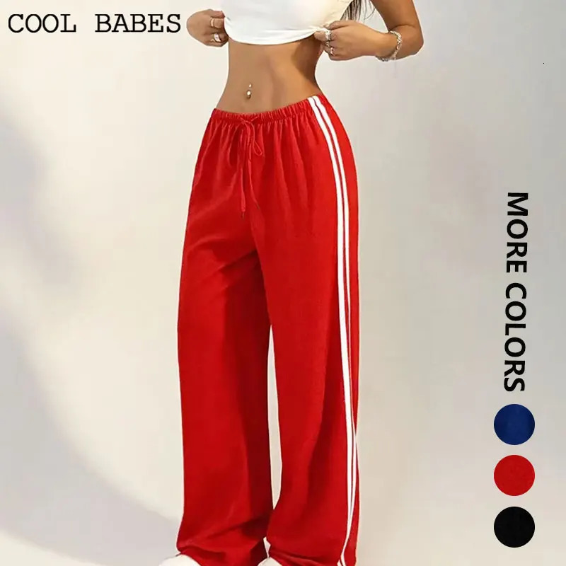 Versatile Womens Pants Summer Streetwear Basic Straight Loose Casual Slim Trousers Lady Solid Simple Fashion Striped 250724