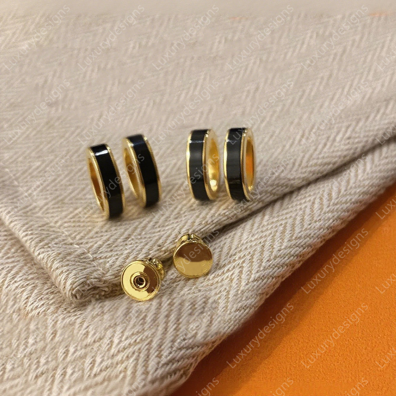French Colors Enamel Designer Earring Luxury Top V-Gold 18k Gold Plated Stamp Popular Ear Studs Wedding Earring Valentines Day Gift With Orange Box