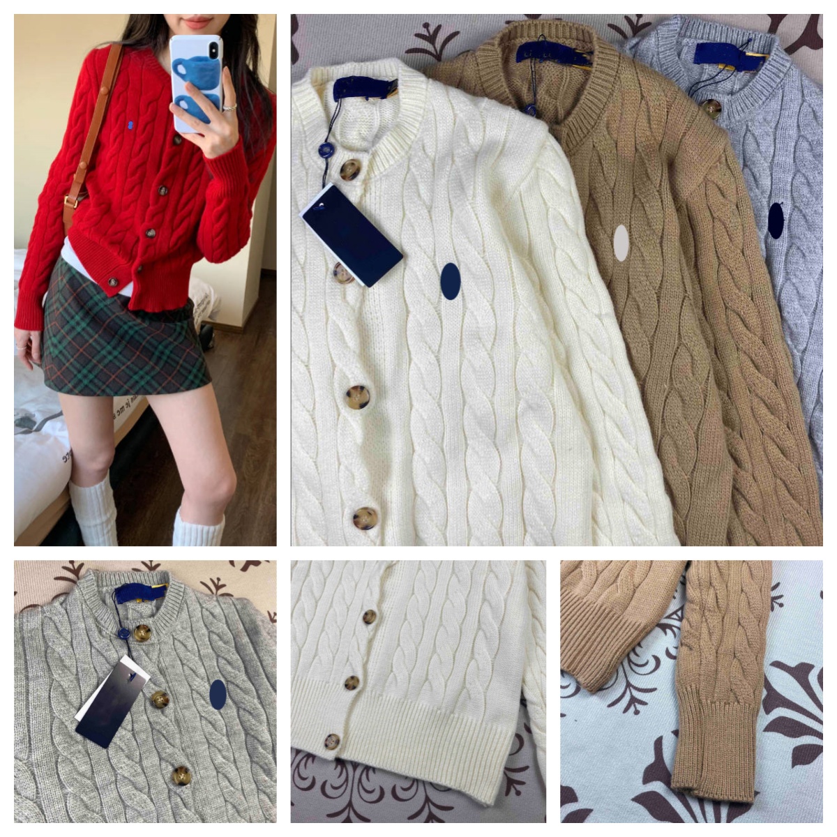 Women's designer embroidered sweater, knitted embroidered cardigan, animal embroidered British style sweater, knitted fashionable high-quality