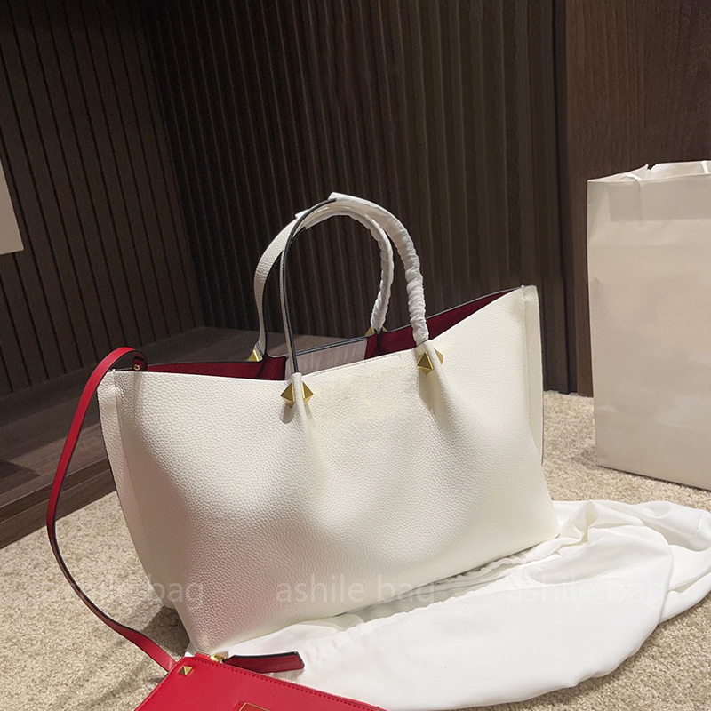 Luxury Fashion Designer Totes Shoulder Bags Women's High Quality Rivet Leather Commuter Business Versatile Temperament Women Composite Bag Hand