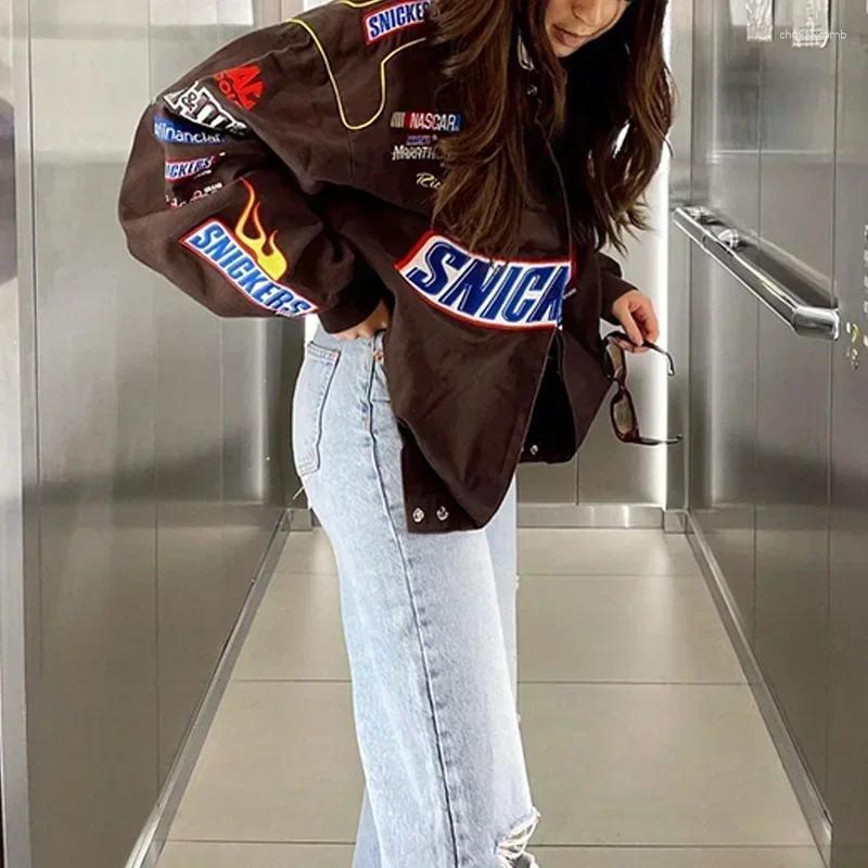 Women's Jackets Autumn And Winter For Women Motorcycle Wind Color Print Casual Loose Long Sleeve Trench Coat
