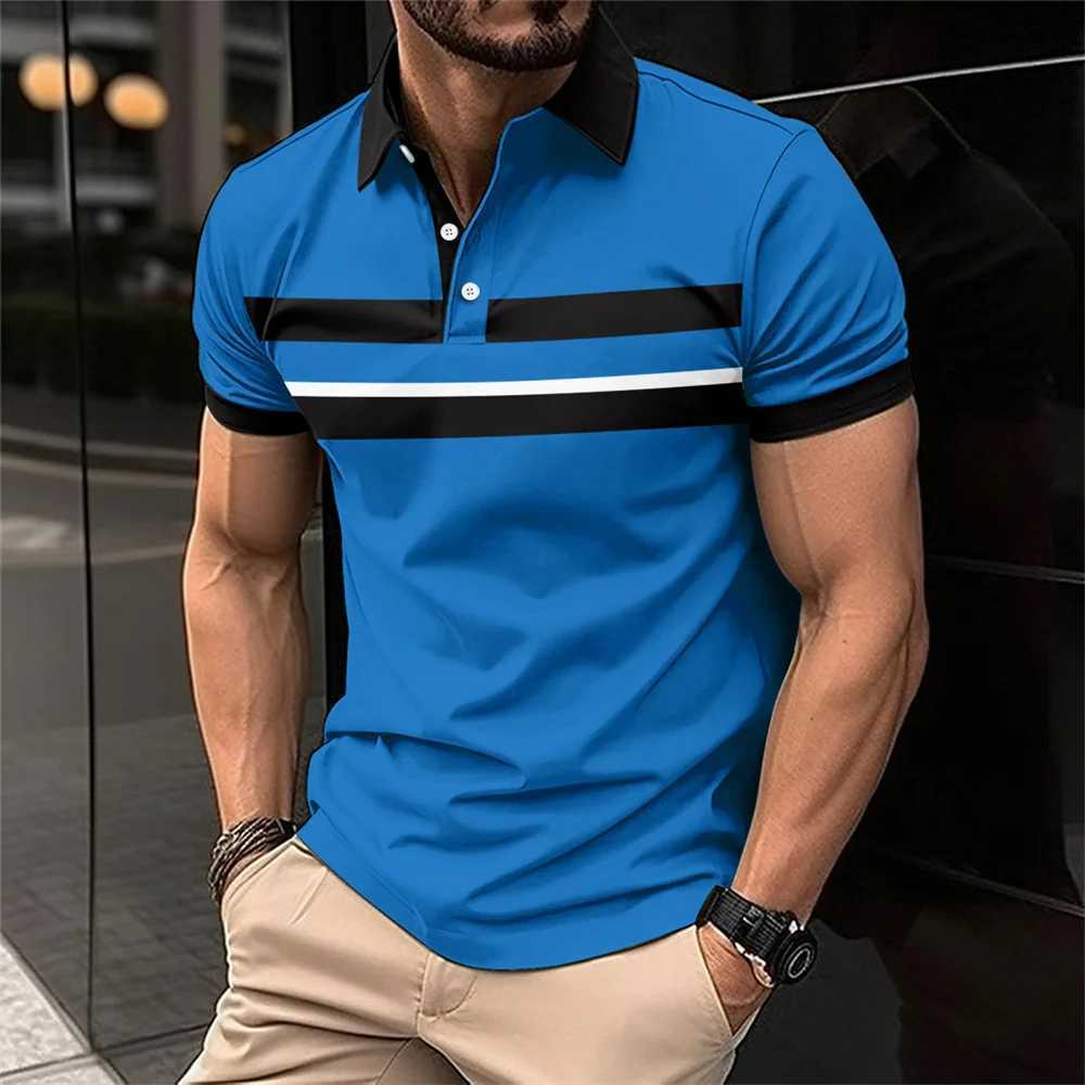 6XL Plus Size Mens Clothing Striped Polo T-Shirts Summer Short Sleeve 3D Print Street Fashion Male Polo Tee Comfort Casual Tops W250805