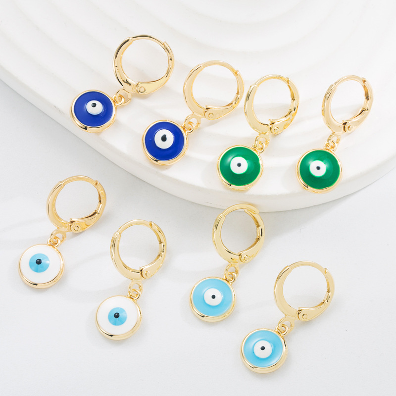 Free Shipping 2025 New Designer Jewelry American Trend Devil's Eye Earrings For Women Copper Gold-plated Colorful Oil Drop Personality Temperam