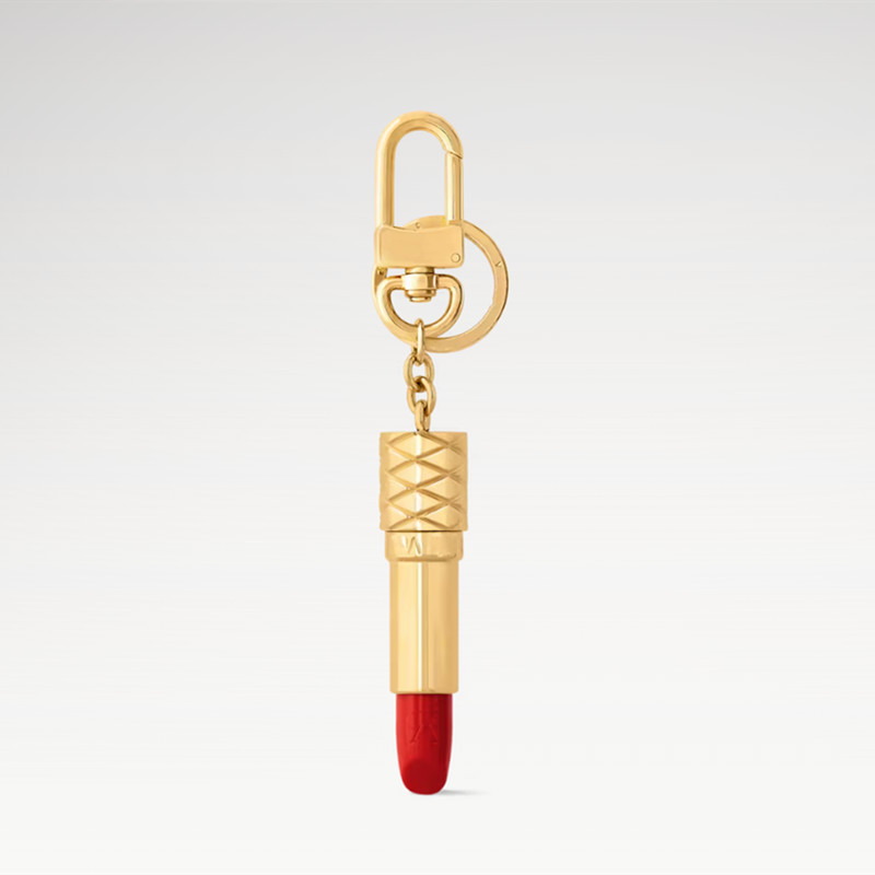 With BOX New Luxury Keychains 18K Gold Lipstick Car Keyring Charms Fashion Designer Lanyards Key Rings High Quality Accessories