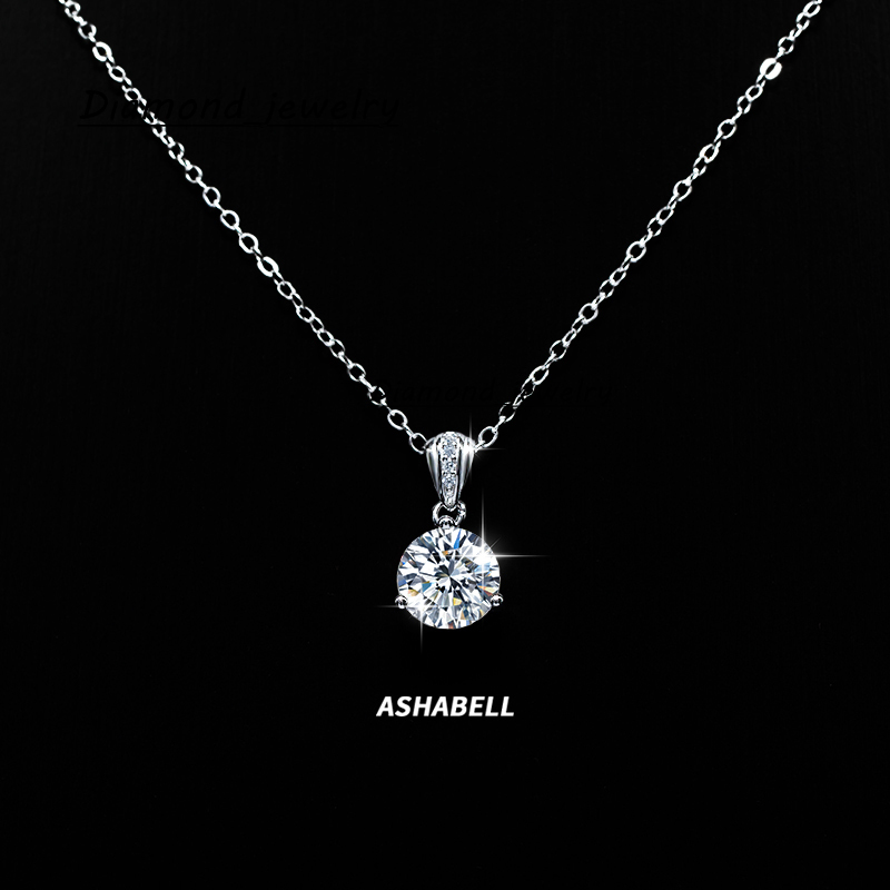 Temperament Simple Classic Three Claws D Color Moissanite Pendant S925 Sterling Silver Necklace Female