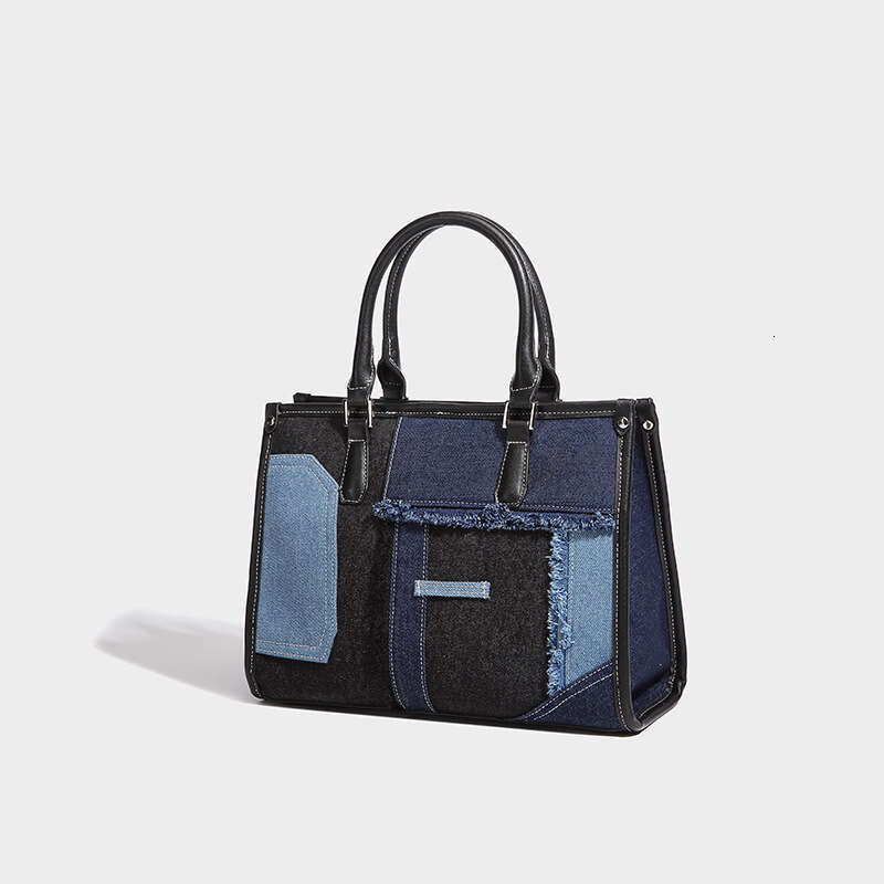 2024 New Trendy High-End Niche Shoulder Crossbody Fashion Patchwork Large Capacity Denim Women's Bag