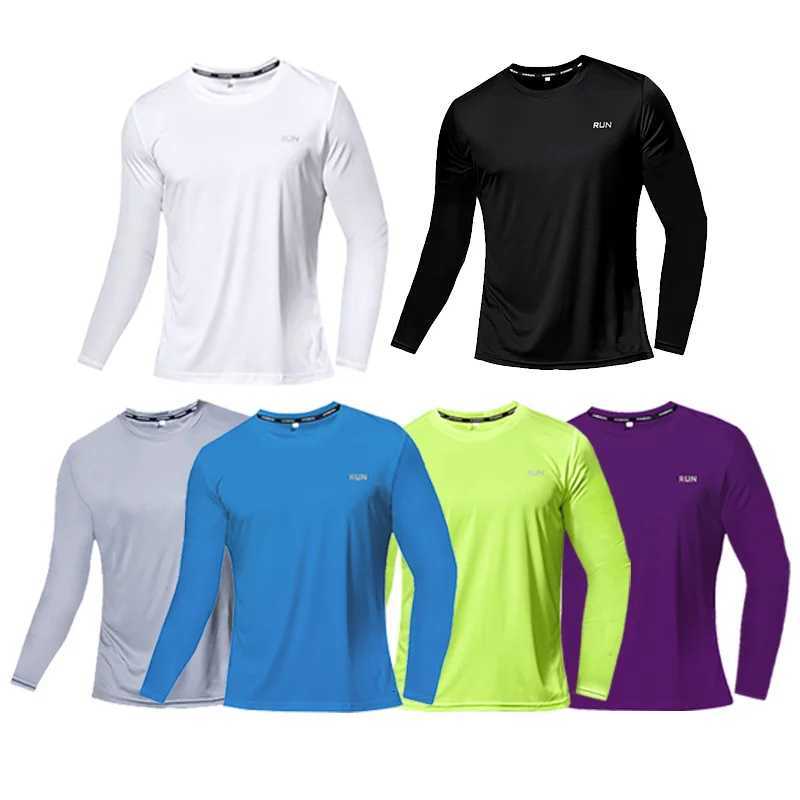 Mens Quick Dry Long Sleeve Gym Running Moisture Wicking Round Neck T-Shirt Training Exercise Gym Sport Shirt Tops Lightweight XJ250805