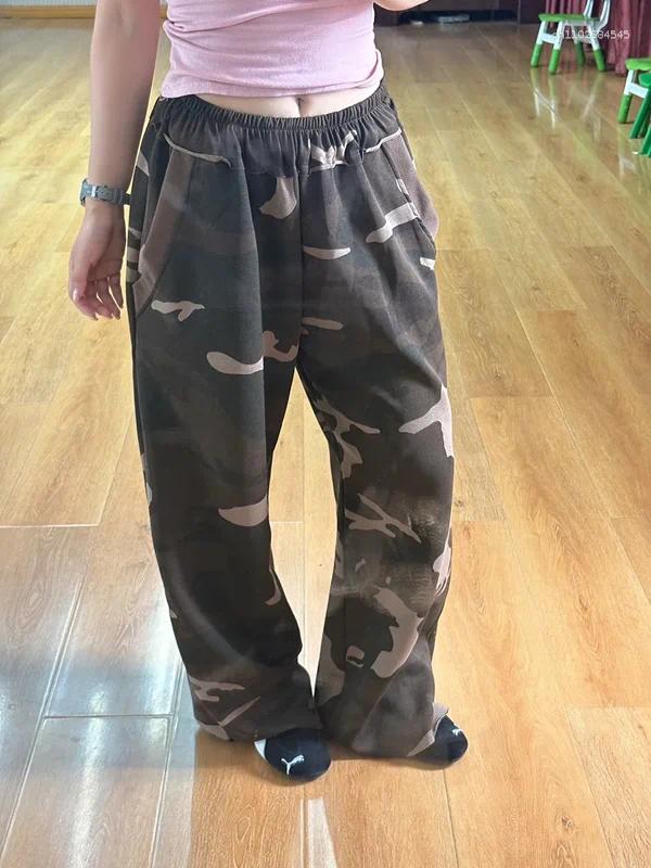 Women's Pants Camouflage Loose Sweatpants Casual Fashion Street Straight Leg Sweatp Width Hip Y2k Clothing