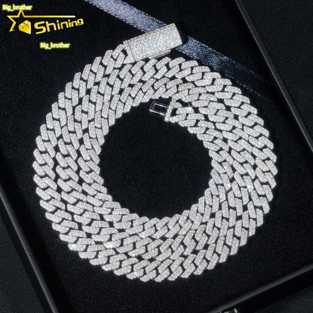 2025 Stocks 8MM 925 Sterling Silver Gold Plated New Arrivals Hip Hop VVS D Color Moissanite Cuban Link Chain