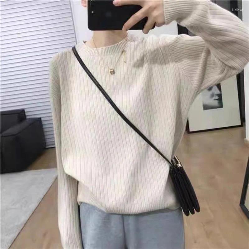 Women's Sweaters Korean Loose Bottoming Pullovers Women Autumn Winter Casual Comfortable O-Neck Jumpers Soft Warm Versatile Knitted Tops