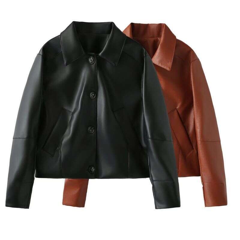 Women's Clothing 2024 Autumn And Winter New Trend Commuting Women's Street Fashion Leather Short Jacket Coat