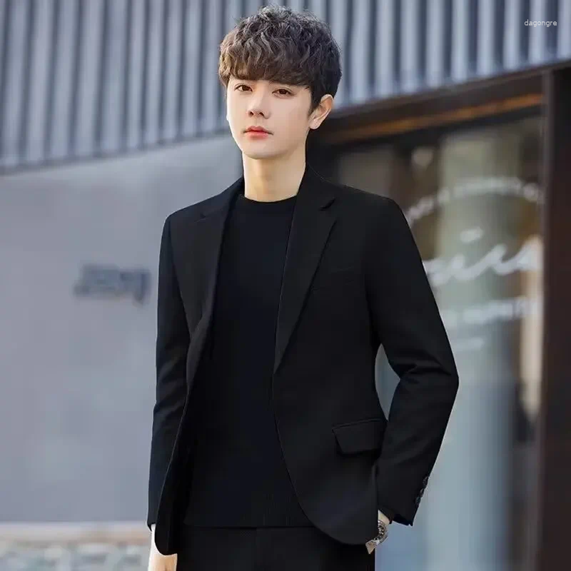 Men's Suits Summer Sensibility Suit Jacket Solid Color Western Style Draped Youth Casual Dating Single Breasted Trendy Fashion