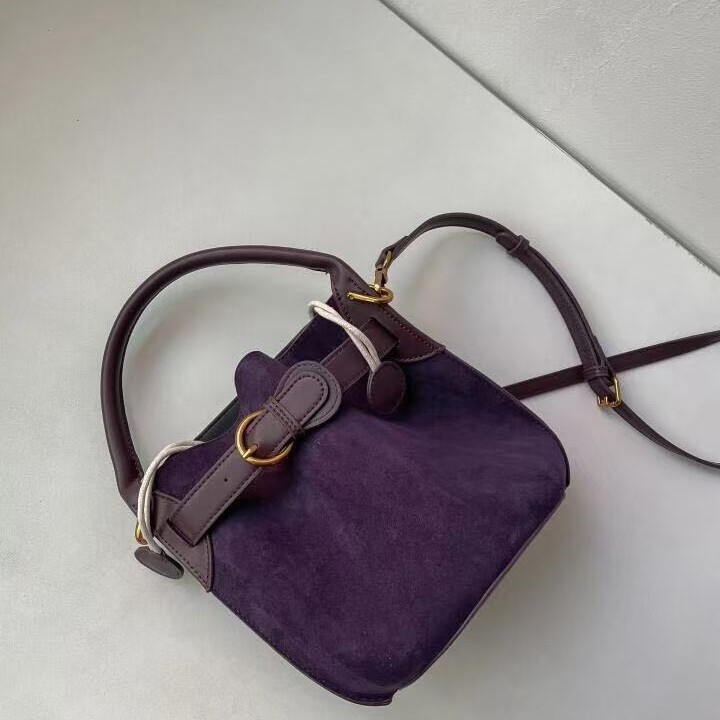 2025 New Purple Velvet Women's Bucket Bag Spring New Commuter Single Shoulder Crossbody Bag Designer Bag Women's Handbag