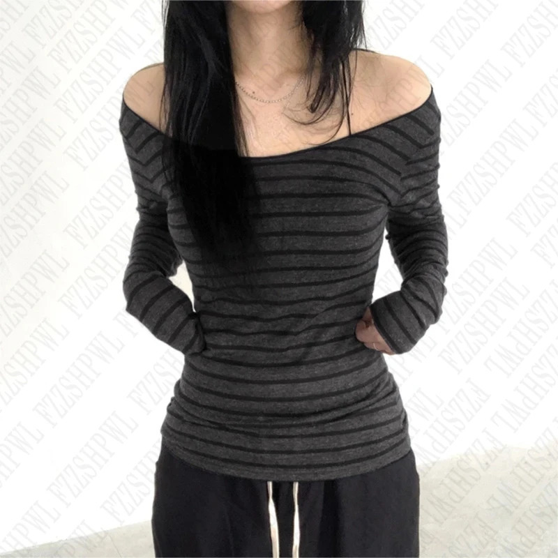 Harajuku Retro Aesthetic Y2K Emo Girls Long Sleeve Tops Goth Punk Rock Hip Hop Fashion T-Shirts Sexy Slim Chic Womens Streetwear 250804