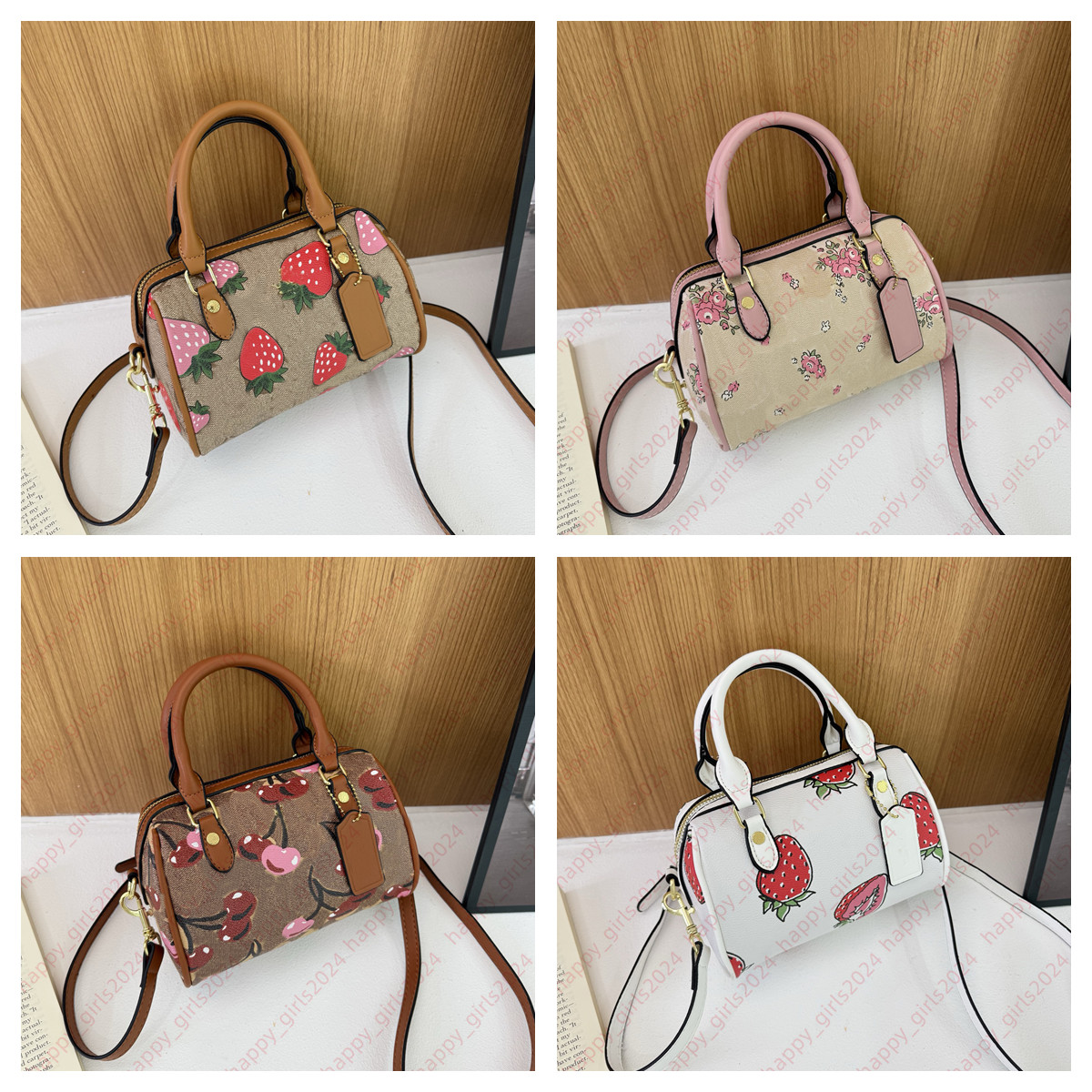 Mini Rowan Sacs Luxury Designer Sac d'oreiller épaule de concepteur de luxe Femmes Femmes Cherry Strawberry Pink Purse Lady Boston Handsbag Cross