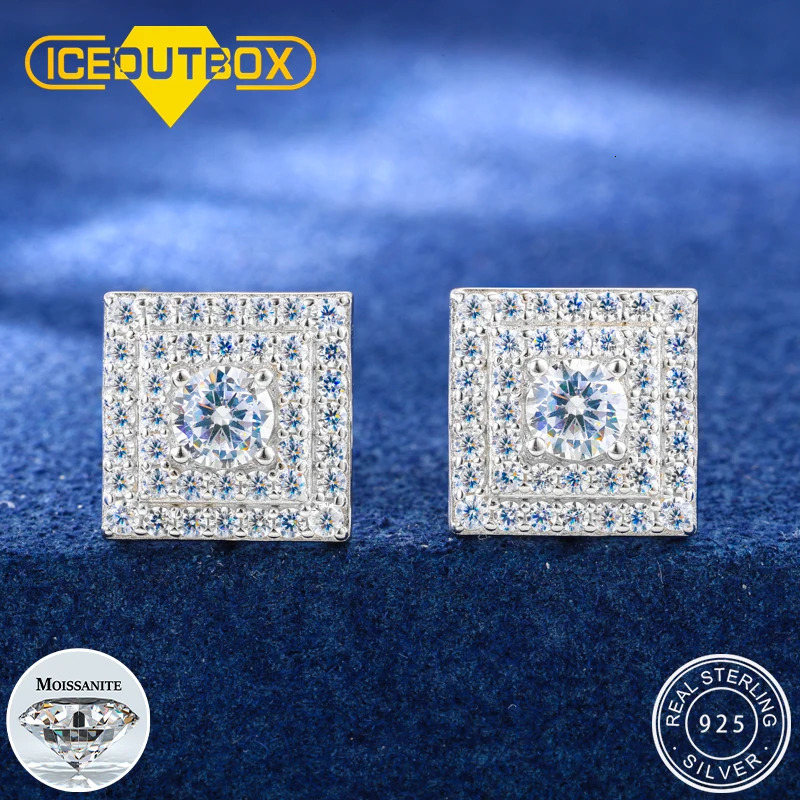 Hip Hop Classic Stud Earring for Men Women Iced Out D Color 925 Sterling Silver Sparkling Earring Jewelry Accessories 250804
