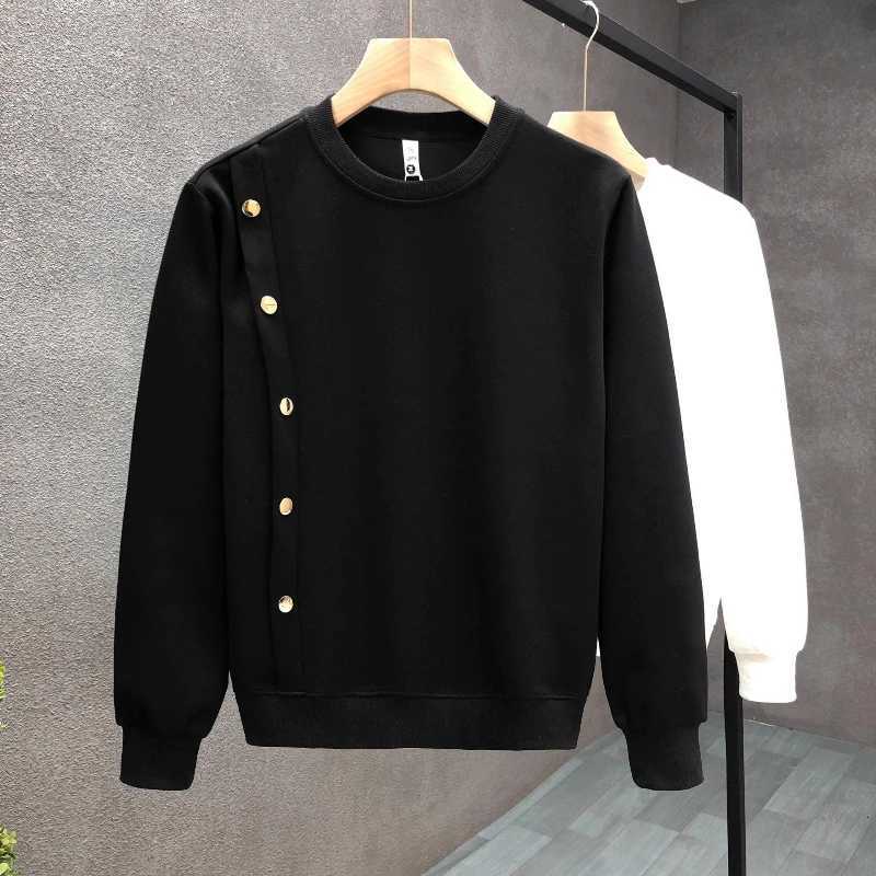 Lazy Style Simplicity Plus Size Hoodies Sweatshirts Spring Autumn New Solid Long Sleeve Fashion Tops Casual Korean Men Clothing XJ250805