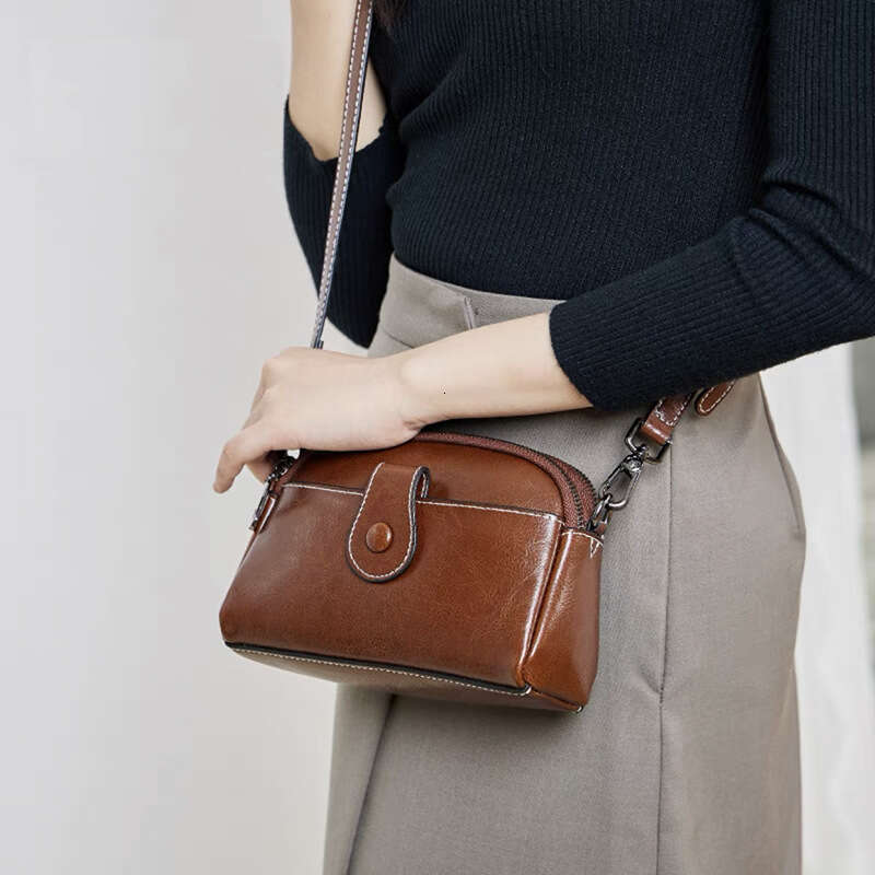 Genuine Leather Women's Mini 2025 New Fashion Mom Phone Ladies Single Shoulder Crossbody Bag designer bag