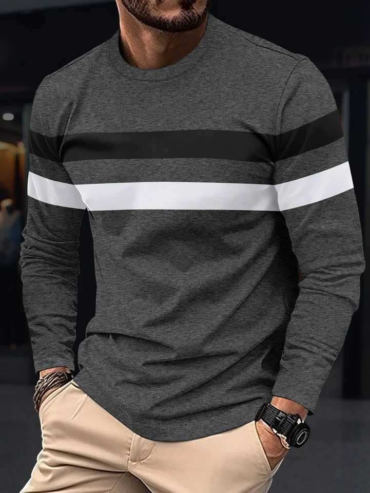 New Autumn Pullover Men O-neck Decal Long Sleeve Warm and Slim Fit Top Mens Casual and Fashionable Long Sleeve Mens Clothing XJ250805