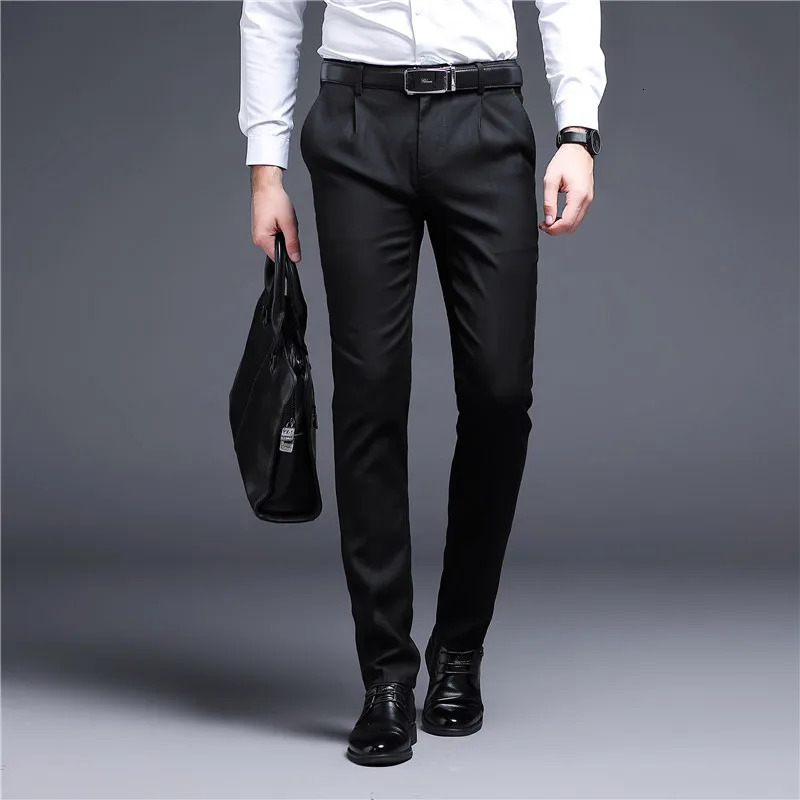 Mens Suit pants TrousesPremium Business casual Trousescrease resistant slim fit straight leg trousers summer essential 29-38 250801