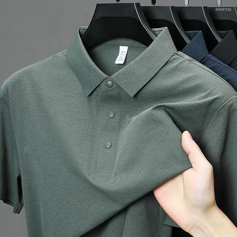 Men's Polos Designer Brand Simple Polo Shirt Lapel Gypsy Short-sleeve Seamless Hem Split T-shirt Summer Fashion Trend Clothing