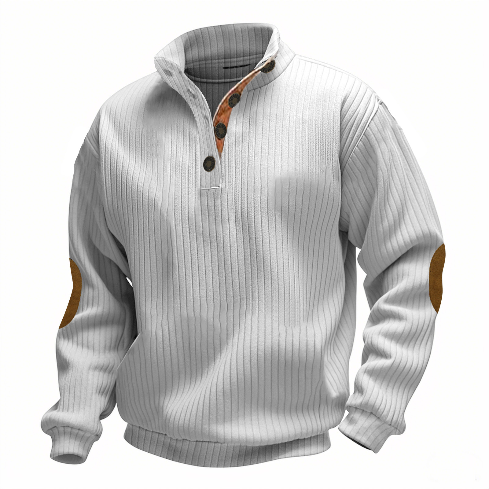2025 Men's sweatshirt fashionable sweater outdoor casual stand-up collar long-sleeved jacquard knitted pullover European size: S-5XL