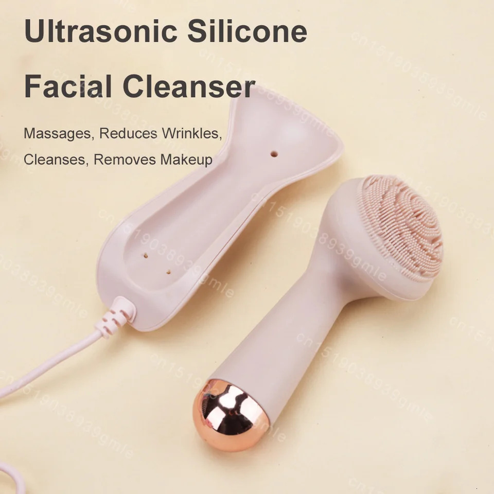 Electric Silicone Facial Brush Cleaner Vibration Roller Massage Pore Cleansing Instrument Waterproof Rechargeable Beauty Tool 250730