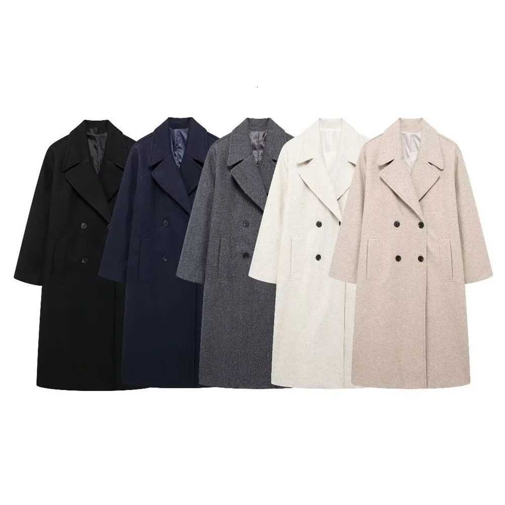 2024 RARF autumn new European and American style double-breasted lapel long-sleeved soft loose coat jacket Z250804