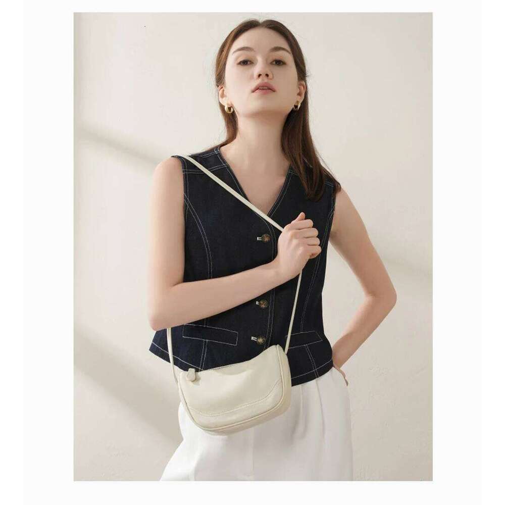 Designer Bags 2025 Casual Small Genuine Leather Hobo Bag Simple Women's Crossbody Satchel Beige Black Brown Shoulder Handbag For Daily Luxury B