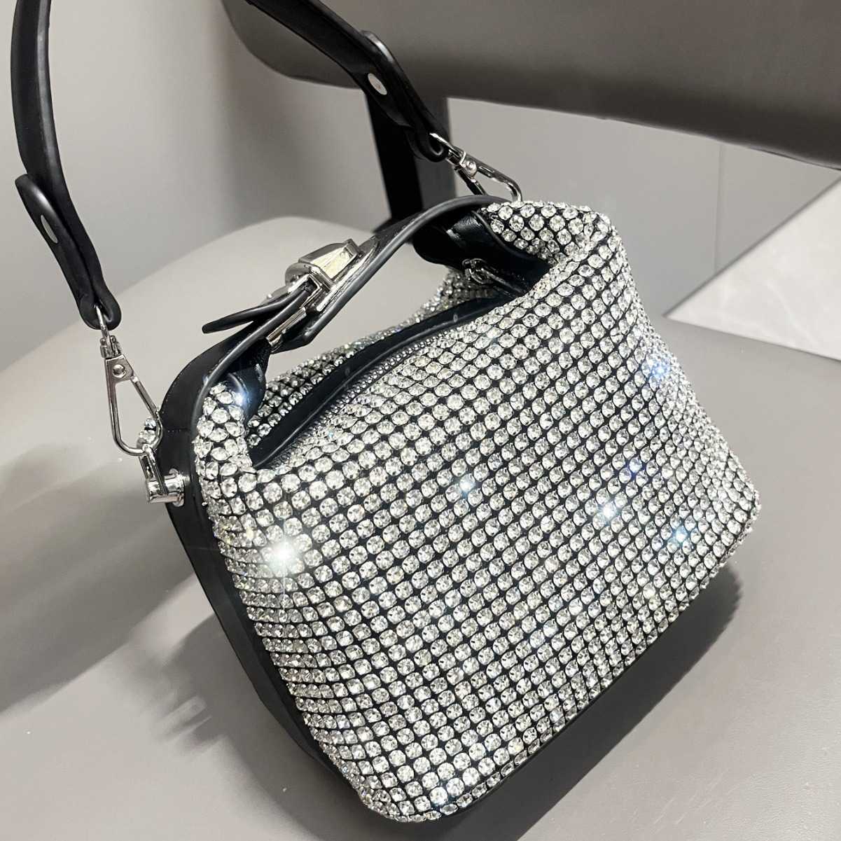 luxury bag designer bags Women's Bag Shiny Rhinestone Clutch Designer Handmade Evening Bag Lunch Box Bag