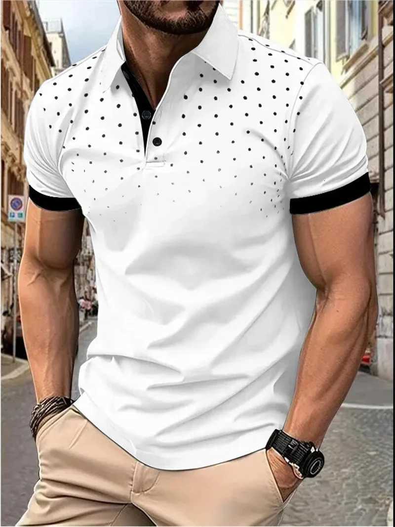 Fashion Dot Pattern Mens Plain T-Shirts Short Sleeve 3D Print Street Trend Male Summer Polo T-Shirt 6XL Plus Size Casual Tops W250805