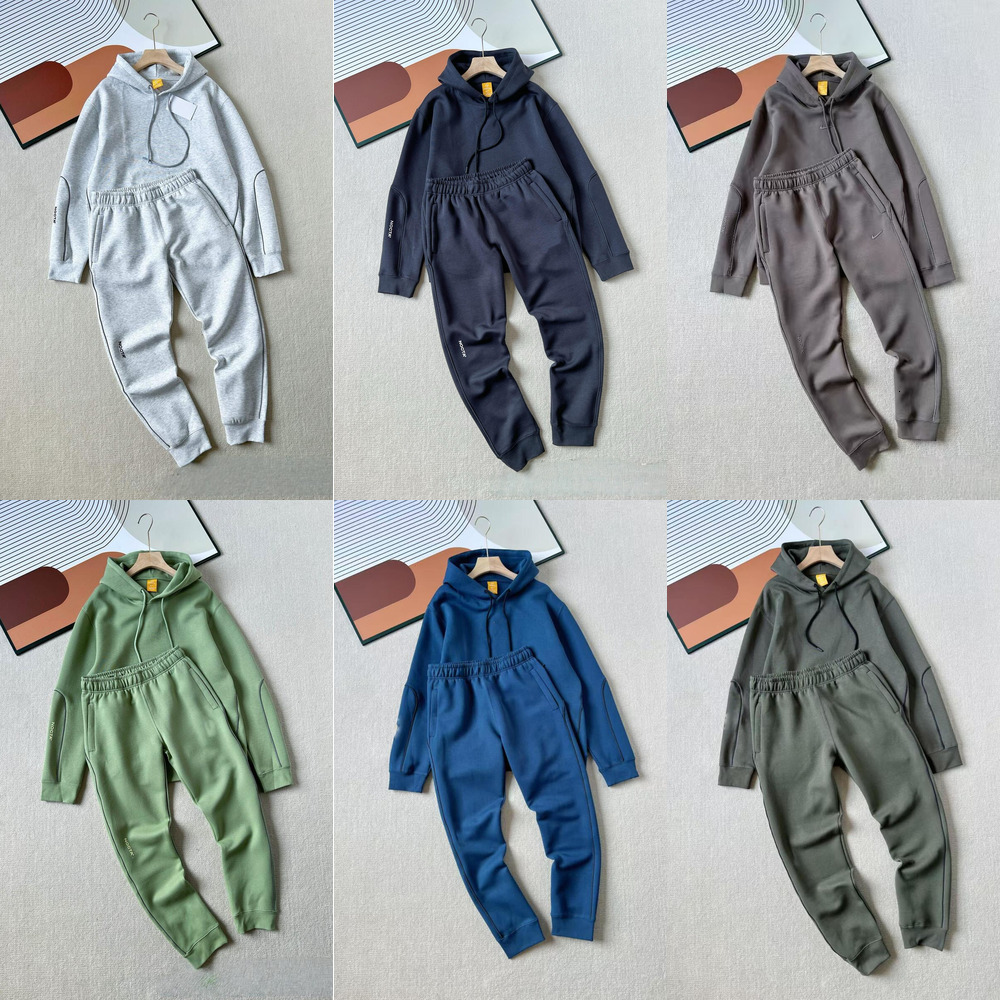 NOCTA Tracksuits Men's Hoodie Knitted Reflective Strip Thick Tech Fleece Pullover Men Woman hooded sweater Trousers nocta Sweatshirt jumper Run