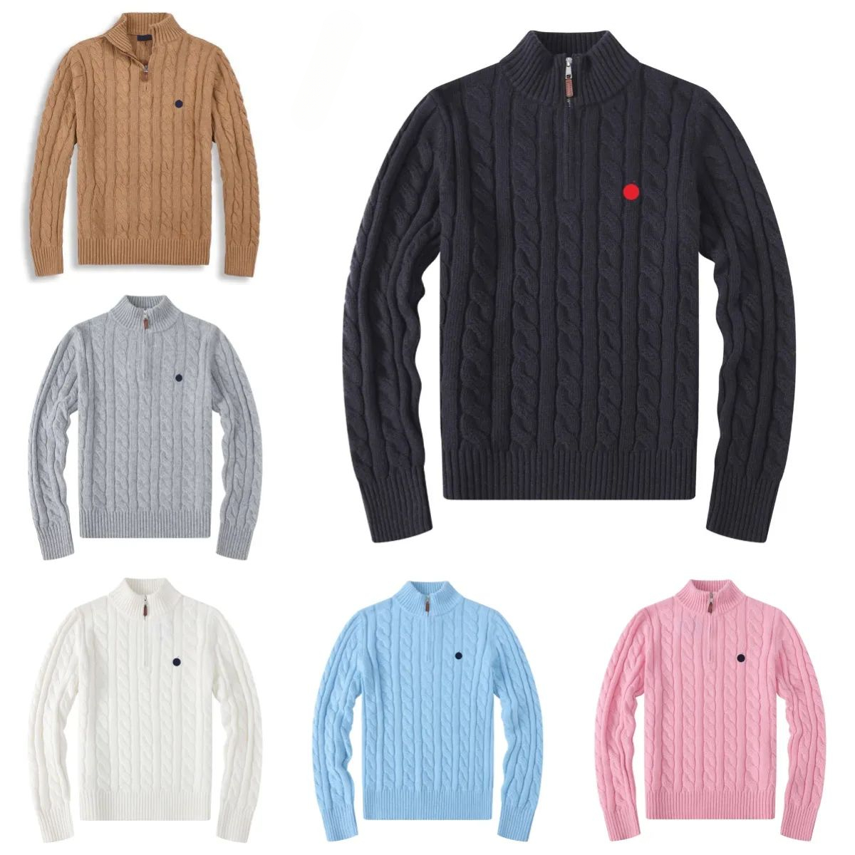 2026 Cardigan Designer Mens Sweaters Wool Casual Pull Half Zip Women Hoodie Polo Jacket Winter Long Sleeve Sweater Pullover Size S-2Xl