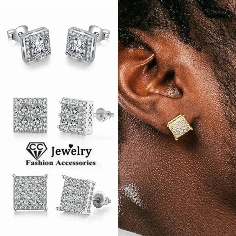 CC Stud Earring For Men and Women 925 Silver Needle White Cubic Zirconia Stone Wedding Jewelry Party Accessories CCE727 250804