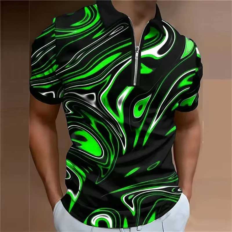 Tie-dye Fashion Mens Plain T-shirts Summer Short Sleeve 3D Printed Gradient Street Trend Male Polo Tee 6XL Big Size Casual Tops W250805